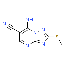 ChemSpider 2D Image | 7-amino-2-(methylthio)[1,2,4]triazolo[1,5-a]pyrimidine-6-carbonitrile | C7H6N6S