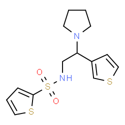 ChemSpider 2D Image | N-[2-(1-Pyrrolidinyl)-2-(3-thienyl)ethyl]-2-thiophenesulfonamide | C14H18N2O2S3