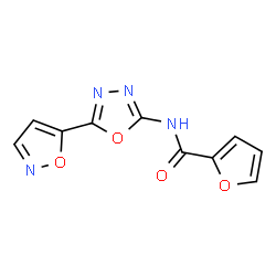 ChemSpider 2D Image | N-[5-(1,2-Oxazol-5-yl)-1,3,4-oxadiazol-2-yl]-2-furamide | C10H6N4O4