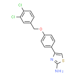 ChemSpider 2D Image | 4-{4-[(3,4-Dichlorobenzyl)oxy]phenyl}-1,3-thiazol-2-amine | C16H12Cl2N2OS
