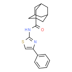ChemSpider 2D Image | N-(4-Phenyl-1,3-thiazol-2-yl)-1-adamantanecarboxamide | C20H22N2OS