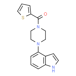 ChemSpider 2D Image | [4-(1H-indol-4-yl)piperazino](2-thienyl)methanone | C17H17N3OS