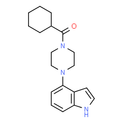 ChemSpider 2D Image | cyclohexyl[4-(1H-indol-4-yl)piperazino]methanone | C19H25N3O