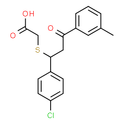 ChemSpider 2D Image | 2-{[1-(4-chlorophenyl)-3-(3-methylphenyl)-3-oxopropyl]thio}acetic acid | C18H17ClO3S