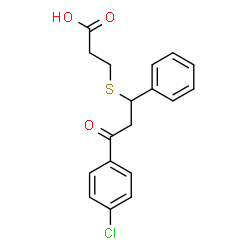 ChemSpider 2D Image | 3-{[3-(4-chlorophenyl)-3-oxo-1-phenylpropyl]thio}propanoic acid | C18H17ClO3S