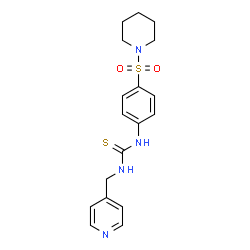 ChemSpider 2D Image | N-[4-(piperidinosulfonyl)phenyl]-N'-(4-pyridylmethyl)thiourea | C18H22N4O2S2