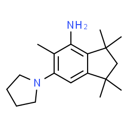 ChemSpider 2D Image | 1,1,3,3,5-Pentamethyl-6-(1-pyrrolidinyl)-4-indanamine | C18H28N2