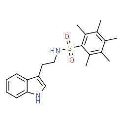ChemSpider 2D Image | N-[2-(1H-Indol-3-yl)ethyl]-2,3,4,5,6-pentamethylbenzenesulfonamide | C21H26N2O2S