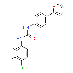 ChemSpider 2D Image | 1-[4-(1,3-Oxazol-5-yl)phenyl]-3-(2,3,4-trichlorophenyl)urea | C16H10Cl3N3O2
