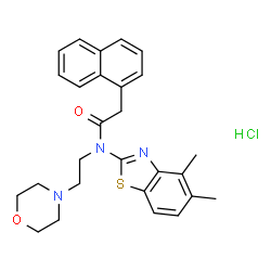 ChemSpider 2D Image | N-(4,5-Dimethyl-1,3-benzothiazol-2-yl)-N-[2-(4-morpholinyl)ethyl]-2-(1-naphthyl)acetamide hydrochloride (1:1) | C27H30ClN3O2S
