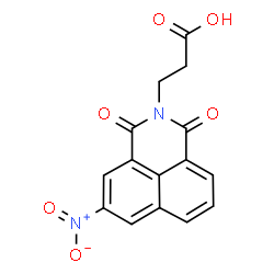 ChemSpider 2D Image | 3-(5-Nitro-1,3-dioxo-1H-benzo[de]isoquinolin-2(3H)-yl)propanoic acid | C15H10N2O6