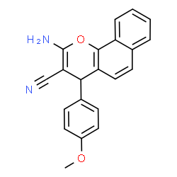 ChemSpider 2D Image | 2-Amino-4-(4-methoxyphenyl)-4H-benzo[h]chromene-3-carbonitrile | C21H16N2O2