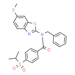 ChemSpider 2D Image | N-Benzyl-4-(isopropylsulfonyl)-N-[6-(methylsulfanyl)-1,3-benzothiazol-2-yl]benzamide | C25H24N2O3S3