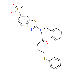 ChemSpider 2D Image | N-Benzyl-N-[6-(methylsulfonyl)-1,3-benzothiazol-2-yl]-4-(phenylsulfanyl)butanamide | C25H24N2O3S3