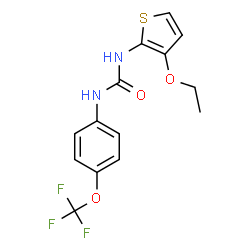 ChemSpider 2D Image | 1-(3-Ethoxy-2-thienyl)-3-[4-(trifluoromethoxy)phenyl]urea | C14H13F3N2O3S