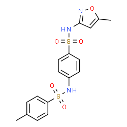 ChemSpider 2D Image | 4-Methyl-N-{4-[(5-methyl-1,2-oxazol-3-yl)sulfamoyl]phenyl}benzenesulfonamide | C17H17N3O5S2