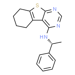 ChemSpider 2D Image | N-[(1R)-1-Phenylethyl]-5,6,7,8-tetrahydro[1]benzothieno[2,3-d]pyrimidin-4-amine | C18H19N3S