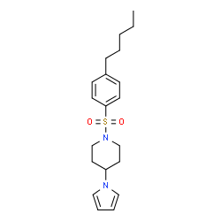 ChemSpider 2D Image | 1-[(4-Pentylphenyl)sulfonyl]-4-(1H-pyrrol-1-yl)piperidine | C20H28N2O2S