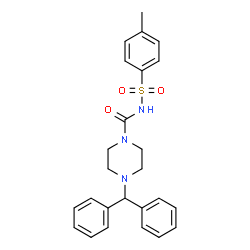 ChemSpider 2D Image | 4-(Diphenylmethyl)-N-[(4-methylphenyl)sulfonyl]-1-piperazinecarboxamide | C25H27N3O3S