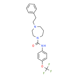 ChemSpider 2D Image | 4-phenethyl-N-[4-(trifluoromethoxy)phenyl]-1,4-diazepane-1-carboxamide | C21H24F3N3O2