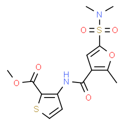 ChemSpider 2D Image | Methyl 3-{[5-(dimethylsulfamoyl)-2-methyl-3-furoyl]amino}-2-thiophenecarboxylate | C14H16N2O6S2