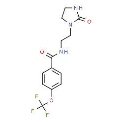 ChemSpider 2D Image | N-[2-(2-Oxo-1-imidazolidinyl)ethyl]-4-(trifluoromethoxy)benzamide | C13H14F3N3O3