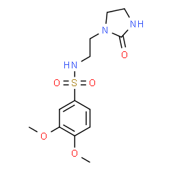 ChemSpider 2D Image | 3,4-Dimethoxy-N-[2-(2-oxo-1-imidazolidinyl)ethyl]benzenesulfonamide | C13H19N3O5S