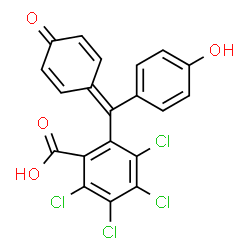 ChemSpider 2D Image | 2,3,4,5-Tetrachloro-6-[(4-hydroxyphenyl)(4-oxo-2,5-cyclohexadien-1-ylidene)methyl]benzoic acid | C20H10Cl4O4