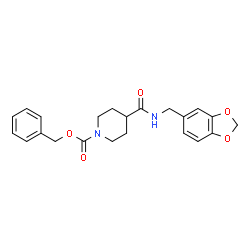 ChemSpider 2D Image | Benzyl 4-[(1,3-benzodioxol-5-ylmethyl)carbamoyl]-1-piperidinecarboxylate | C22H24N2O5