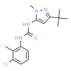 ChemSpider 2D Image | N-[3-(tert-butyl)-1-methyl-1H-pyrazol-5-yl]-N'-(3-chloro-2-methylphenyl)urea | C16H21ClN4O