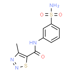 ChemSpider 2D Image | 4-Methyl-N-(3-sulfamoylphenyl)-1,2,3-thiadiazole-5-carboxamide | C10H10N4O3S2