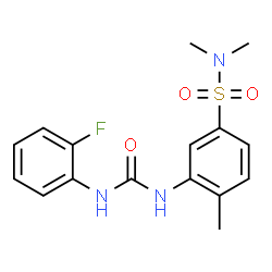 ChemSpider 2D Image | 3-{[(2-fluoroanilino)carbonyl]amino}-N,N,4-trimethylbenzenesulfonamide | C16H18FN3O3S
