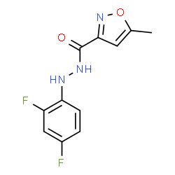 ChemSpider 2D Image | N'-(2,4-difluorophenyl)-5-methyl-3-isoxazolecarbohydrazide | C11H9F2N3O2