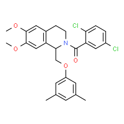ChemSpider 2D Image | (2,5-Dichlorophenyl){1-[(3,5-dimethylphenoxy)methyl]-6,7-dimethoxy-3,4-dihydro-2(1H)-isoquinolinyl}methanone | C27H27Cl2NO4