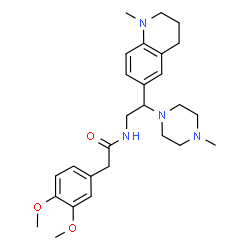 ChemSpider 2D Image | 2-(3,4-Dimethoxyphenyl)-N-[2-(4-methyl-1-piperazinyl)-2-(1-methyl-1,2,3,4-tetrahydro-6-quinolinyl)ethyl]acetamide | C27H38N4O3