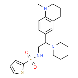 ChemSpider 2D Image | N-[2-(1-Methyl-1,2,3,4-tetrahydro-6-quinolinyl)-2-(1-piperidinyl)ethyl]-2-thiophenesulfonamide | C21H29N3O2S2