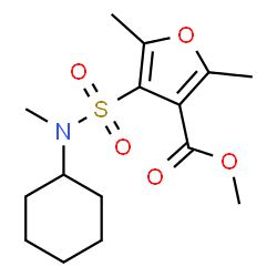 ChemSpider 2D Image | Methyl 4-[cyclohexyl(methyl)sulfamoyl]-2,5-dimethyl-3-furoate | C15H23NO5S