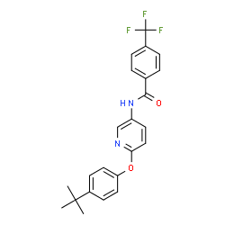 ChemSpider 2D Image | N-{6-[4-(tert-butyl)phenoxy]-3-pyridinyl}-4-(trifluoromethyl)benzamide | C23H21F3N2O2