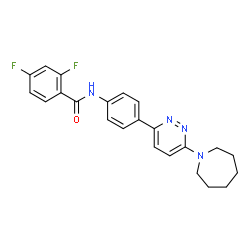 ChemSpider 2D Image | N-{4-[6-(1-Azepanyl)-3-pyridazinyl]phenyl}-2,4-difluorobenzamide | C23H22F2N4O