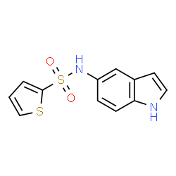 ChemSpider 2D Image | N-(1H-Indol-5-yl)-2-thiophenesulfonamide | C12H10N2O2S2