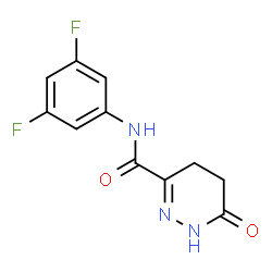 ChemSpider 2D Image | N-(3,5-Difluorophenyl)-6-oxo-1,4,5,6-tetrahydro-3-pyridazinecarboxamide | C11H9F2N3O2