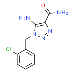 ChemSpider 2D Image | 5-Amino-1-(2-chlorobenzyl)-1H-1,2,3-triazole-4-carboxamide | C10H10ClN5O