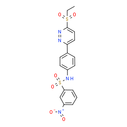 ChemSpider 2D Image | N-{4-[6-(Ethylsulfonyl)-3-pyridazinyl]phenyl}-3-nitrobenzenesulfonamide | C18H16N4O6S2