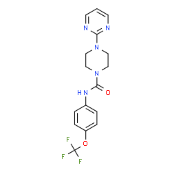 ChemSpider 2D Image | 4-(2-Pyrimidinyl)-N-[4-(trifluoromethoxy)phenyl]-1-piperazinecarboxamide | C16H16F3N5O2