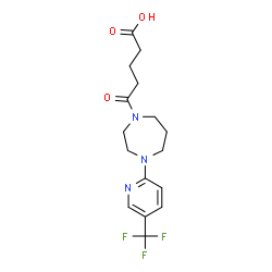 ChemSpider 2D Image | 5-Oxo-5-{4-[5-(trifluoromethyl)-2-pyridinyl]-1,4-diazepan-1-yl}pentanoic acid | C16H20F3N3O3