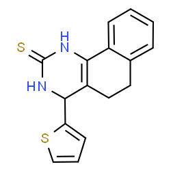 ChemSpider 2D Image | 4-(2-Thienyl)-3,4,5,6-tetrahydrobenzo[h]quinazoline-2(1H)-thione | C16H14N2S2