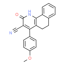 ChemSpider 2D Image | 4-(4-Methoxyphenyl)-2-oxo-1,2,5,6-tetrahydrobenzo[h]quinoline-3-carbonitrile | C21H16N2O2