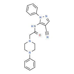 ChemSpider 2D Image | N-(4-cyano-1-phenyl-1H-pyrazol-5-yl)-2-(4-phenylpiperazino)acetamide | C22H22N6O