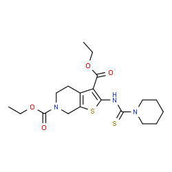 ChemSpider 2D Image | diethyl 2-[(piperidinocarbothioyl)amino]-4,7-dihydrothieno[2,3-c]pyridine-3,6(5H)-dicarboxylate | C19H27N3O4S2