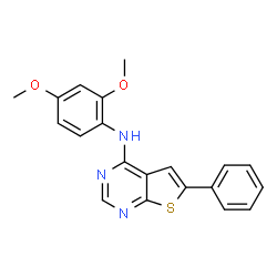 ChemSpider 2D Image | N-(2,4-Dimethoxyphenyl)-6-phenylthieno[2,3-d]pyrimidin-4-amine | C20H17N3O2S